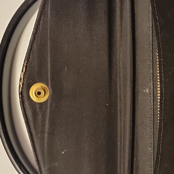 Vintage Miller Black Velvet Clutch with Faux? Leather and Lucite Handle - Picture 5 of 11